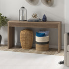 Hudson&Canal - Console Lawrence , 55 po de largeur, en chêne gris vieilli-Fini en chêne gris vieilli aspect bois