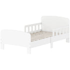 Qaba Bed Frame with Safety Side Rails for Kids - White-Double-sided guardrails keep users safe and prevent rollouts
