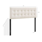 Modway Emily Stain-Resistant Performance Velvet Full Size Headboard - Alabaster-Button Tufting