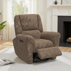HOMCOM Power Recliner with Upholstered Seat and USB Ports - Espresso-Integrated footrest enhances comfort for lounging or napping  