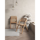 Manhattan Comfort Lambinet 20.87" Industry Chic Dining Folding Chair - Nature - Set of 2-Fine Natural Cane Made from Authentic Wooden Rattan