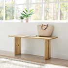 Modway Amistad 46" Wood Bench - Oak-Adjustable Non-Marking Foot Pads