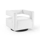 Modway Booth Performance Velvet Performance Velvet Swivel Armchair - White-Glam Deco Swivel Armchair