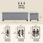 HOMCOM 44 Inch Storage Ottoman Bench with Lid and Legs - Light Grey-Spacious storage compartment keeps bedding and magazines organized