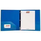 JAM Paper Plastic 3 Ring Binder, 1.5", Blue, 2 Pack-2/pack
