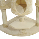 PawHut 79" Large Cat Tree Tower with Scratching Posts and Hammock - Beige-Colour: Beige 