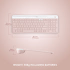 Logitech K585 Slim Multi-Device Wireless Keyboard - Rose-Dimensions: 14.7"W x 5.66"H x 0.83"D