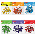 JAM Paper Colourful Binder Clips Assortment - Extra Small - 3/5" (15 mm) - Rainbow Assortment - 180 Pack-Colour: Assorted Rainbow Colours (Red, Yellow, Orange, Green, Blue, Purple) | Made of tempered steel for an extra strong hold