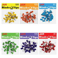 JAM Paper Colourful Binder Clips Assortment - Extra Small - 3/5" (15 mm) - Rainbow Assortment - 180 Pack-Colour: Assorted Rainbow Colours (Red, Yellow, Orange, Green, Blue, Purple) | Made of tempered steel for an extra strong hold