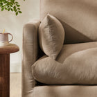 Modway Wellfleet Slipcovered Linen-Blend Armchair - Almond-Down Blend Cushions