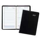 Staples 2027 Daily Planner - 8" H x 4-7/8" W - Black - Bilingual-Page size: 8" H x 4-7/8" W