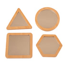 Learn Well Little Looking Shape Mirrors 4-Piece Set-Beautifully crafted wooden mirrors that are perfect for small hands to explore reflections