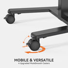ShoppingAll Airlift Pneumatic Height Adjustable Sit-Stand Mobile Computer Cart - Black-7