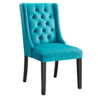 Modway Baronet Performance Velvet Dining Chairs - Blue - 2 Pack-Classic Button Tufting