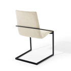 Modway Pitch Upholstered Fabric Dining Armchair - Black/Beige - 2 Pack-Solidly Constructed