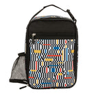 Pep Rally Large Lunch Bag - Multicolour Blocks-Lunch bag with side pocket for water bottles or additional snacks