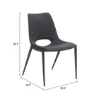 Zuo Desi Armless Dining Chair - Black - Set of 2-3 year limited warranty