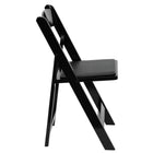 Flash Furniture HERCULES Series Black Wood Folding Chair with Vinyl Padded Seat-Black Vinyl Padded Upholstered Seat