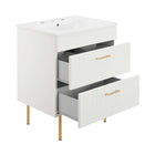 Modway Daybreak 24" Bathroom Vanity - White-8" Centerset Faucet Holes