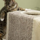PawHut 39" Plush Cat Tunnel with Two Caves and Hanging Ball - Cream White-Robust and long-lasting wooden material 