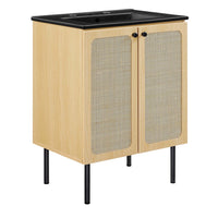 Modway Chaucer 24" Bathroom Vanity - Oak/Black-MDF and Particleboard