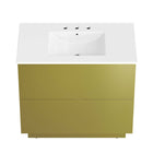 Modway Quantum 36" Bathroom Vanity - White/Gold-7