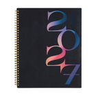 Organized 2027 Big Twin Loop Dated Monthly - 11.5" x 10.25" - Shadow Blooms - English-Includes a yearly calendar overview, tabbed monthly calendars, weekly calendars, weekly note section, and more 