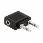Helix Aux Airplane Adapter - Black-Works with two prong and three prong audio ports