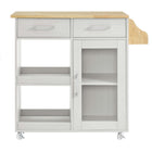 Modway Culinary Kitchen Cart With Spice Rack - White Natural-Assembly Required