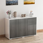 HOMCOM 46.1" L High Gloss Buffet Sideboard with 2 Drawers - Grey and White-Features 2 drawers, 2-door cabinets, and a flat tabletop