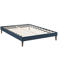 Modway Tessie Fabric Full Bed Frame with Squared Tapered Legs - Azure-Solid Wood Frame