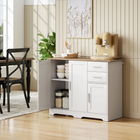 HOMCOM 40" Modern Sideboard Cabinet with Drawers & Storage Doors - White-Made from particleboard and MDF, supports up to 99 lbs., with an easy-to-clean surface