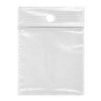 KL Rubber Resealable Polyethylene Bag with Hang Hole - 2 Mil - 1.75" x 2” - 1000 Pack-Offset lip design with durable zipper for easy opening and secure closure