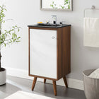 Modway Transmit 18" Bathroom Vanity - Walnut/Black-Splayed Wood Legs