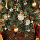 HOMCOM 5' Pre-Lit Artificial Christmas Tree with LEDs and Decorations - Green-Steel base provides reliable support 