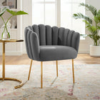 Modway Sanna Channel Tufted Performance Velvet Armchair - Grey-Performance Velvet Upholstery