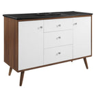 Modway Transmit 48" Single Sink Bathroom Vanity - Walnut/Black-Assembly Required