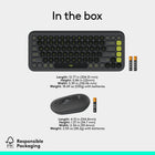 Logitech Pop Icon Bluetooth Keyboard & Mouse Combo - Graphite/Lime-Plastic parts in POP Icon Combo include certified post-consumer recycled plastic (between 37% and 70%, depending on the color). Uses FSC-certified paper for responsible packaging