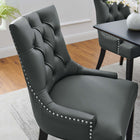 Modway Regent Tufted Vegan Leather Dining Chair - Grey-Vegan Leather Upholstery