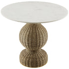 Modway Zale 36" Marble and Seagrass Dining Table - White Natural-Assembly Required