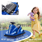 Qaba 6V Electric Bumper Car for Kids with 360 Degree Spin and Dual Motors - Blue-Includes music, horn, and flashing lights for a realistic driving feel 
