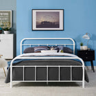 Modway Maisie Stainless Steel Queen Bed Frame - White-Powder Coated Sturdy Steel Frame