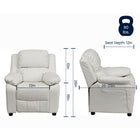 Flash Furniture Deluxe Padded Contemporary Vinyl Kids Recliner with Storage Arms - White-Headrest Cover