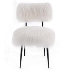 Modway Skylar Sheepskin Chair - White-Weight Capacity: 331 lb