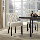 Modway Regent Tufted Fabric Dining Chair - Beige-Nailhead Trim