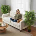 HOMCOM 4.6' Artificial Bamboo Tree for Home Decor - Green - 2 Pack-Colour: Green 