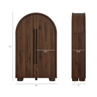 Modway Bellamy Arched Fold-Out Desk Cabinet - Walnut-Fold-Out Writing Desk Surface