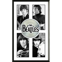 Beatles Black and White Close-ups with Platinum LP - Framed Print - 24" x 36"-Premium music memorabilia