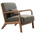 Ebello Hertford 26" Wide Mid Century Upholstered Solid Wood Accent Chair with an Extra Pillow - Green-Available in multiple color options, allowing you to choose one that complements your existing decor