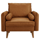 Modway Revive Upholstered Vegan Leather Accent Armchair - Tan-7